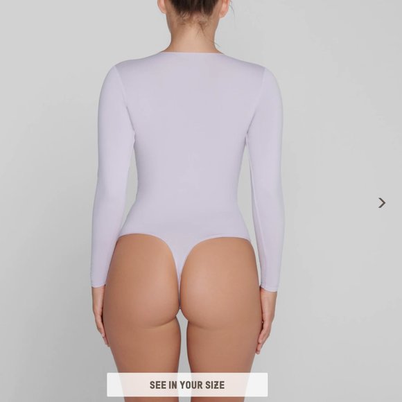 SKIMS Iris Mica Crew Neck Long Sleeve S/M - Picture 3 of 4